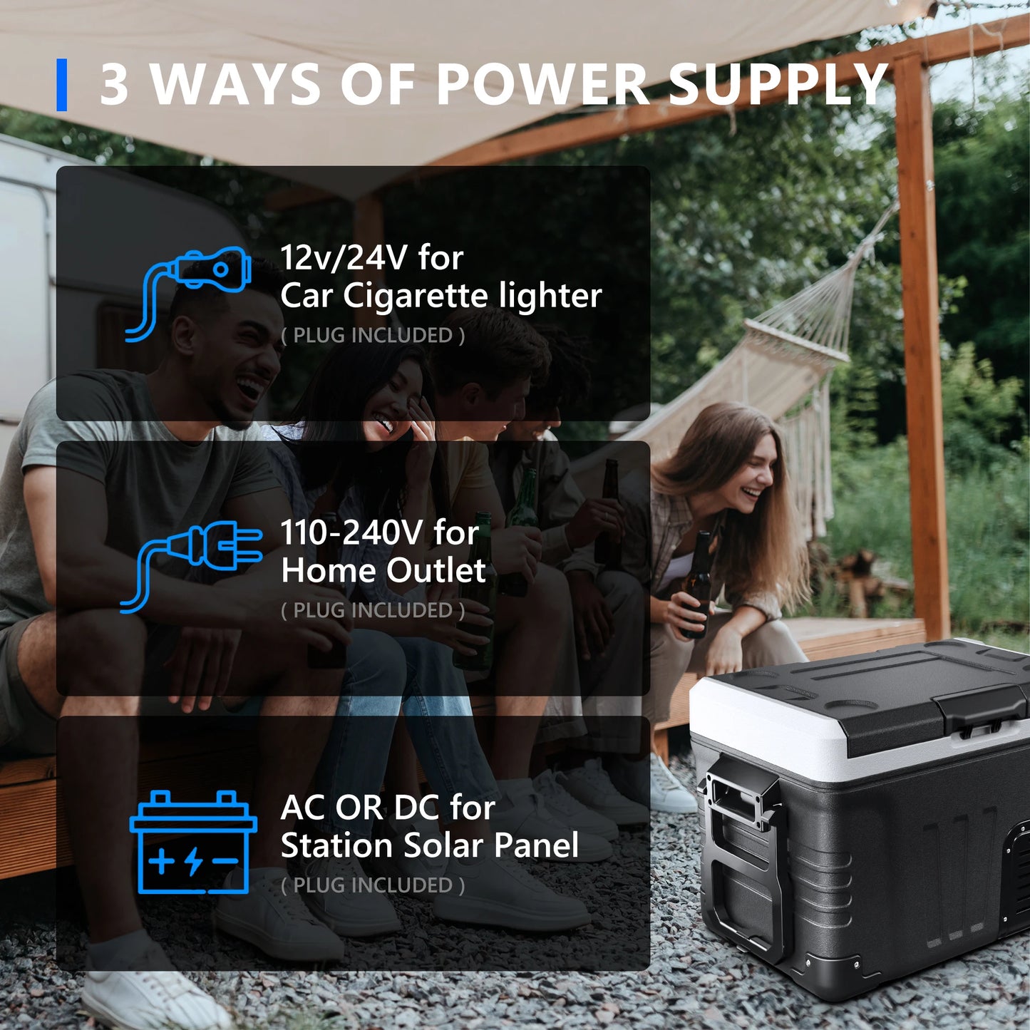 36QT(34L) Portable Refrigerator Freezer, 12V/24V DC 110-240V AC