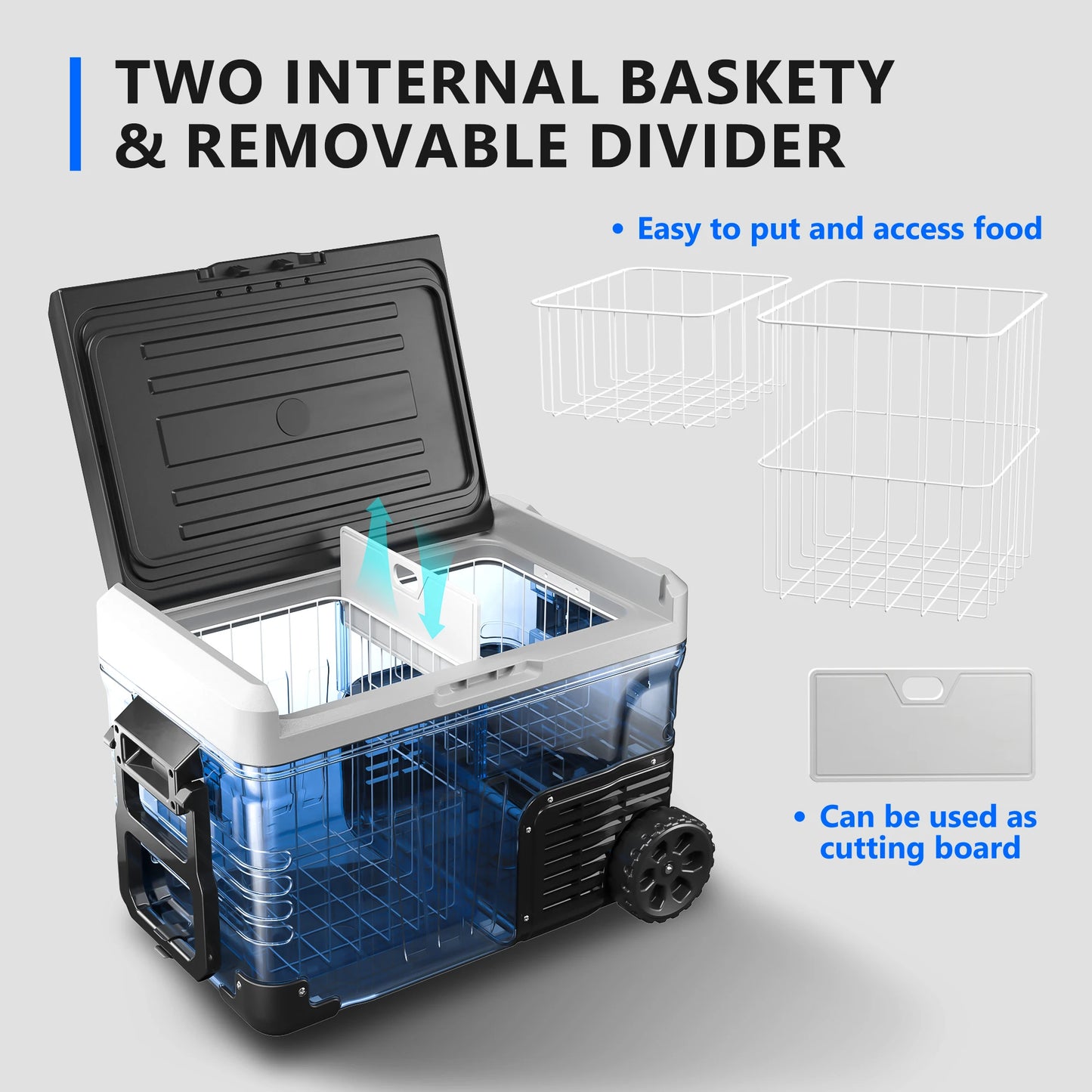 36QT(34L) Portable Refrigerator Freezer, 12V/24V DC 110-240V AC