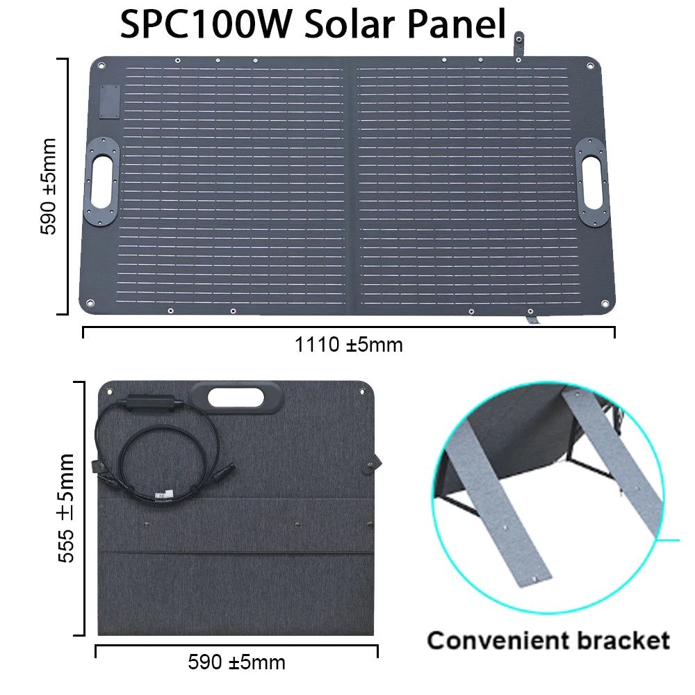 100W Solar Panel Complete Kit, Foldable 24V