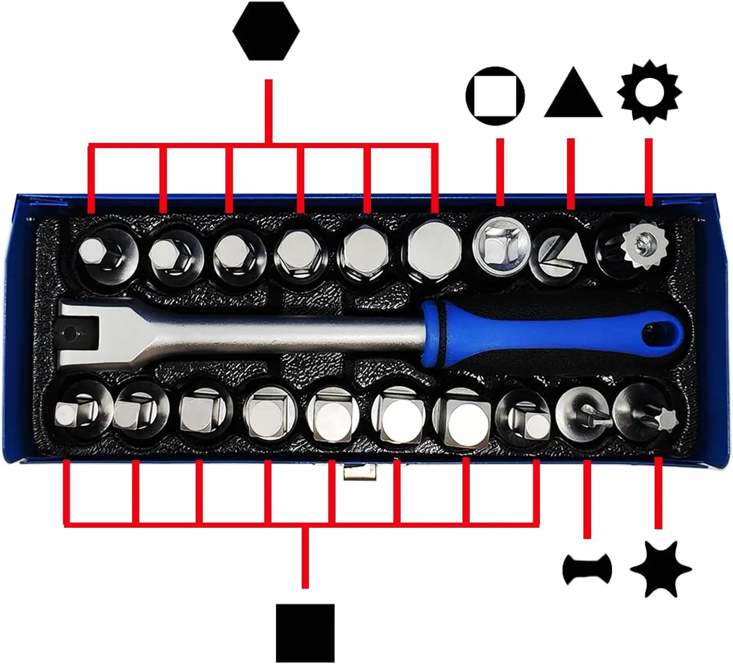 20PCS /8" Drive Oil Drain Sump Plug Key Set