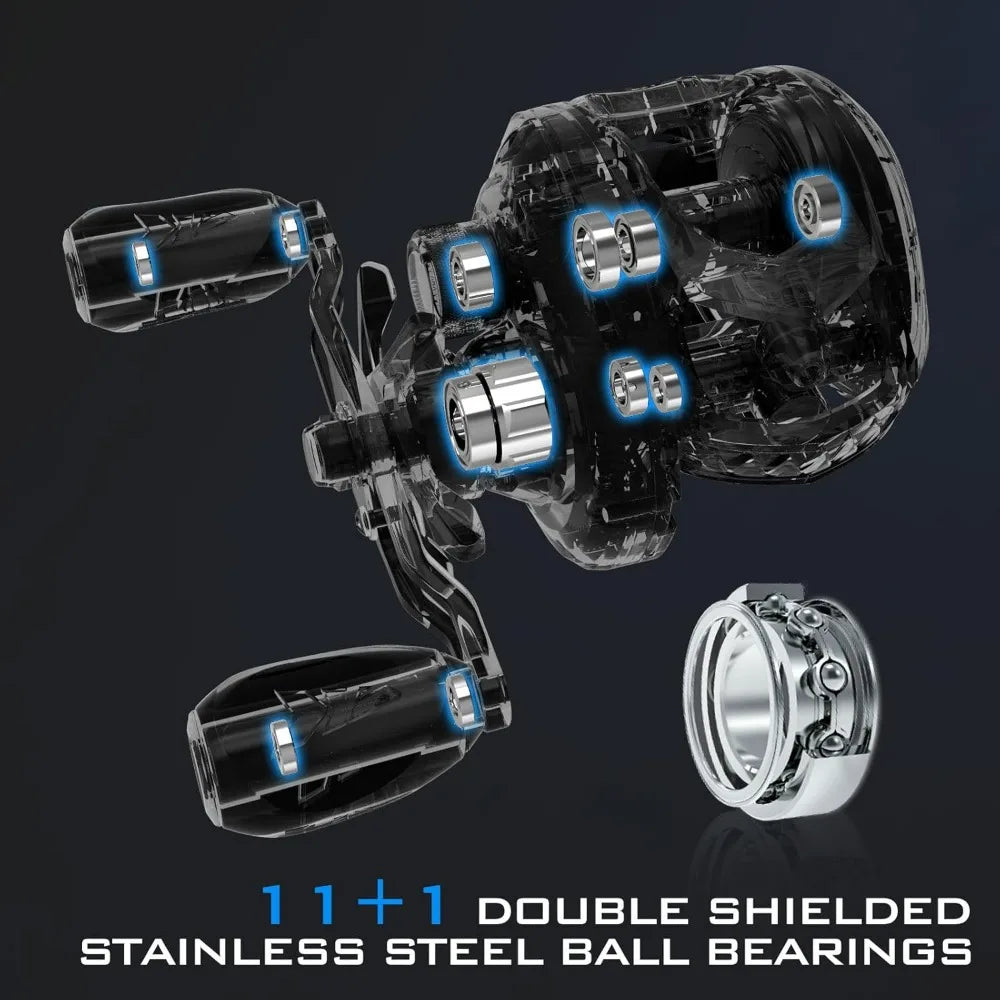Baitcasting Fishing Reel, New AutoMag Dual Braking System