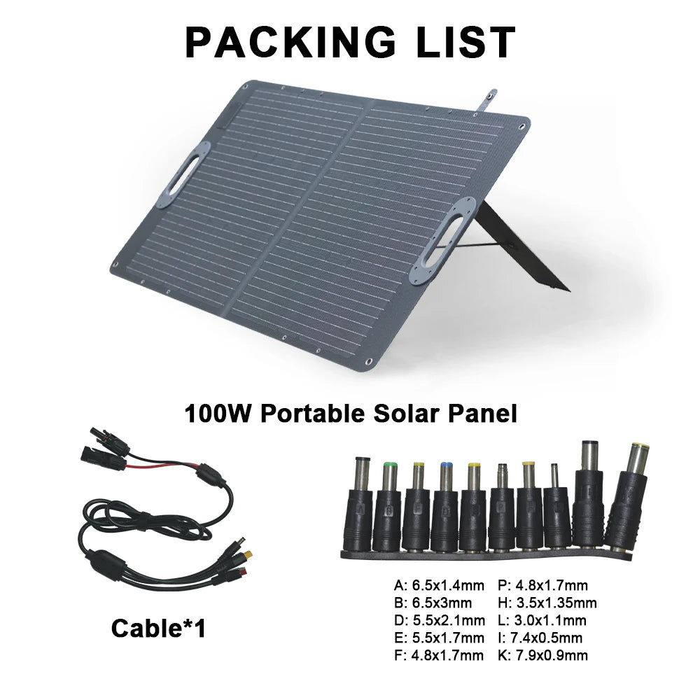 100W Solar Panel Complete Kit, Foldable 24V