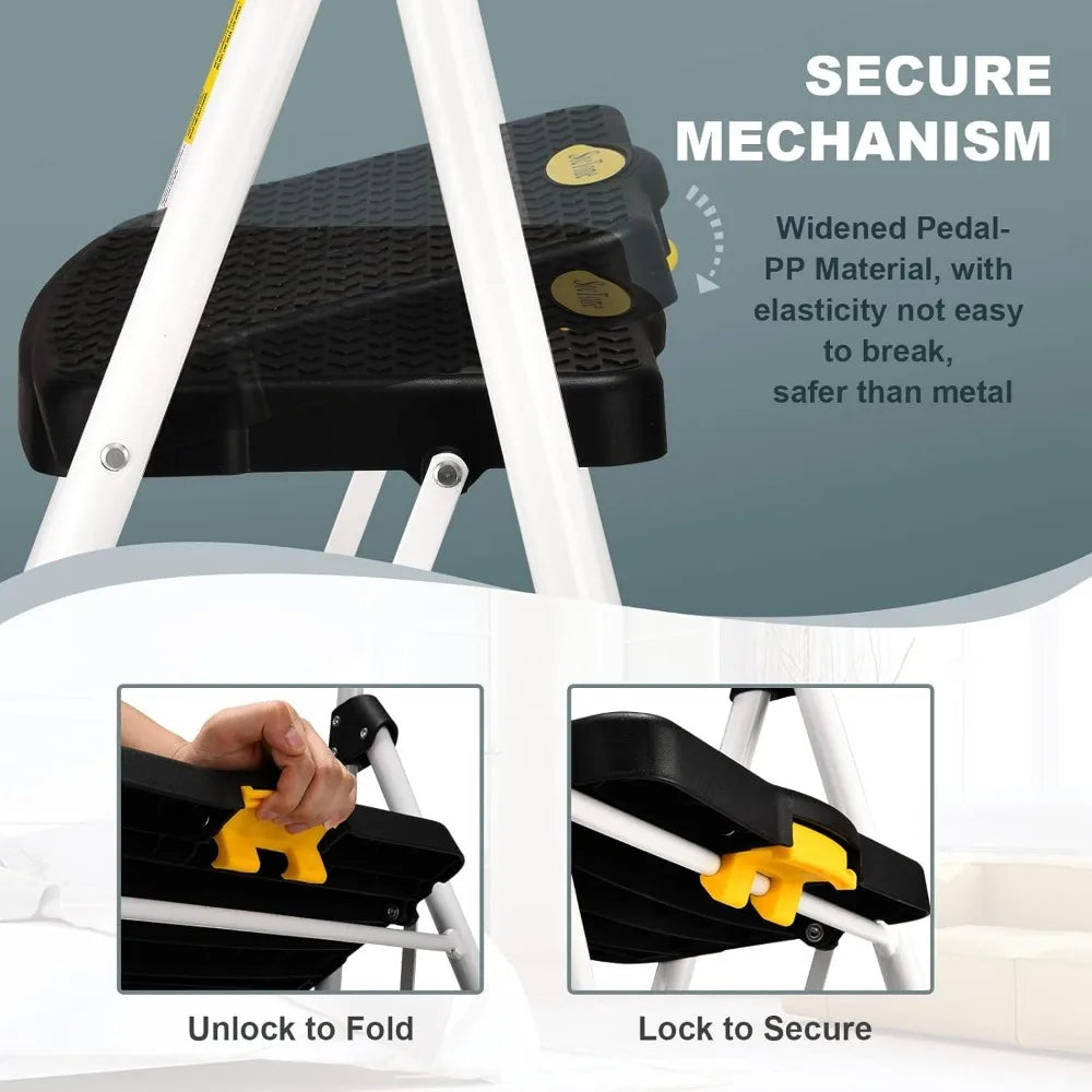 5 Step, with Handrails, Tool Platform, Portable Steel Ladder