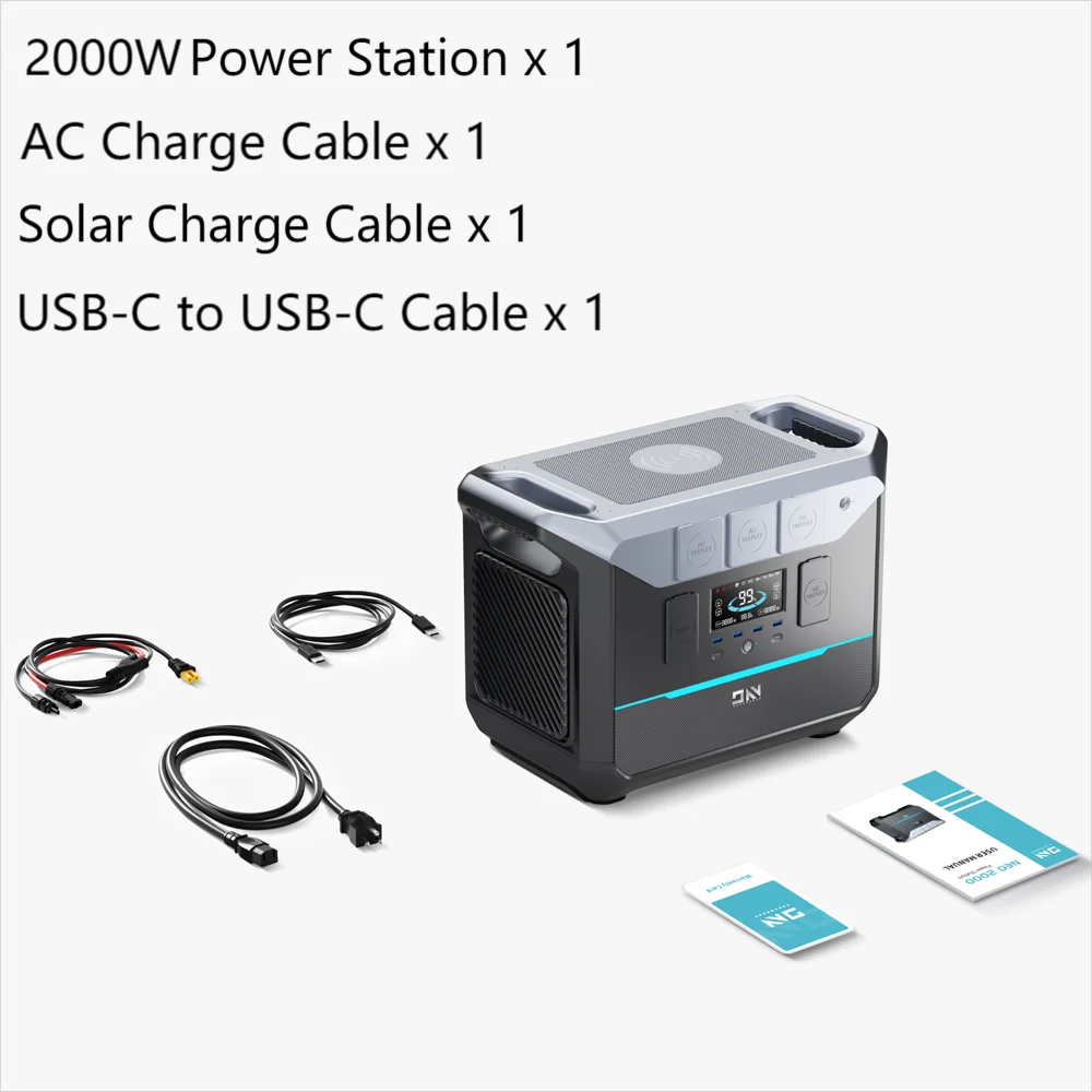 Portable Power Station LiFePO4 Battery110V/220V Wireless Charging