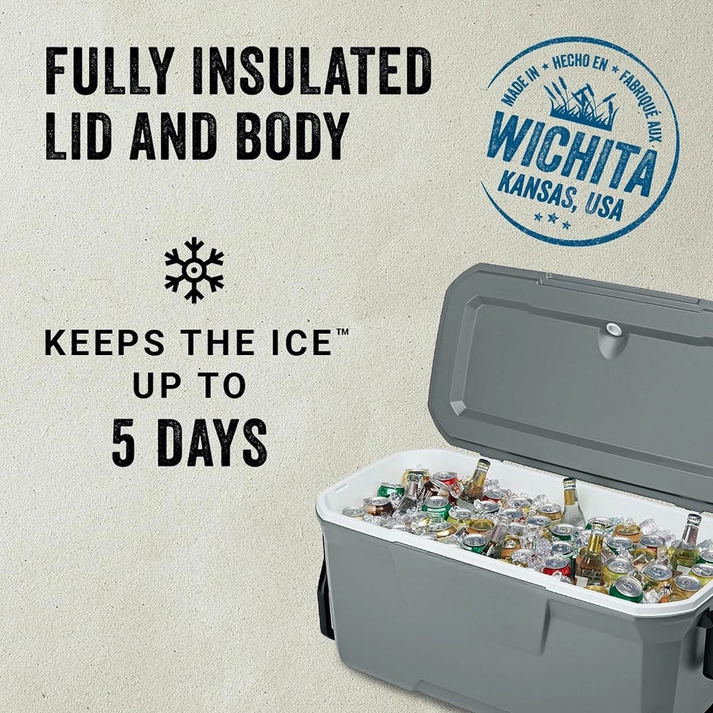 Leak-Proof Wheeled Cooler , Keeps Ice up to 5 Days
