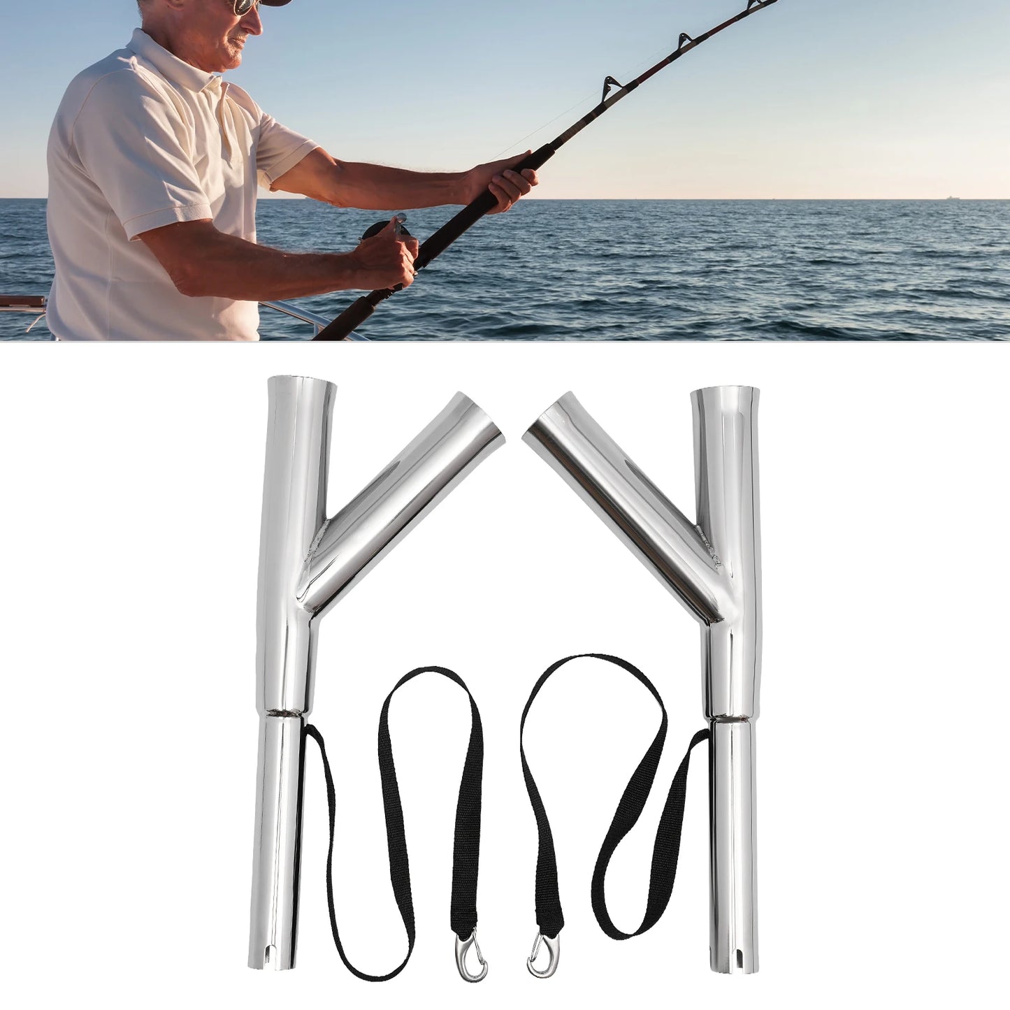 Pair of Boat Outrigger Rod Holders Adjustable