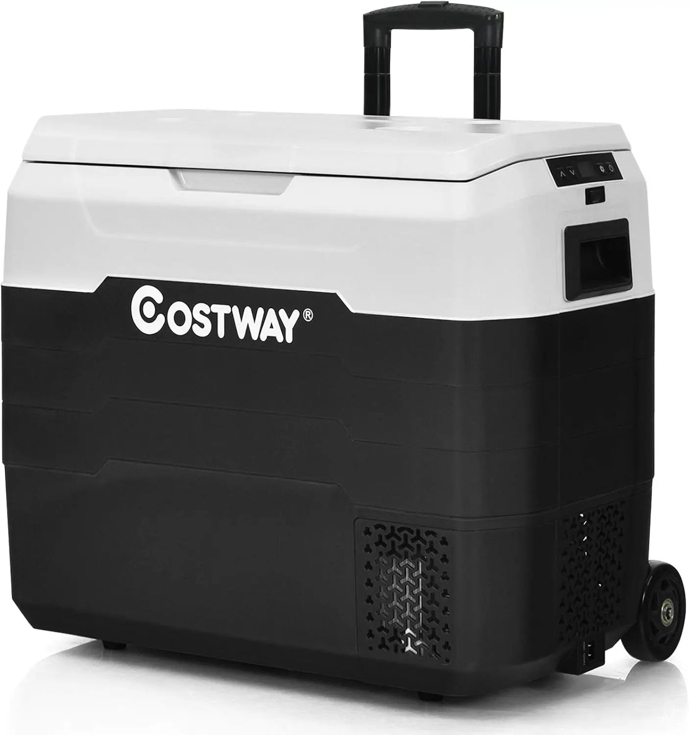 53-Quart Car Refrigerator with Wheels, Dual-zone