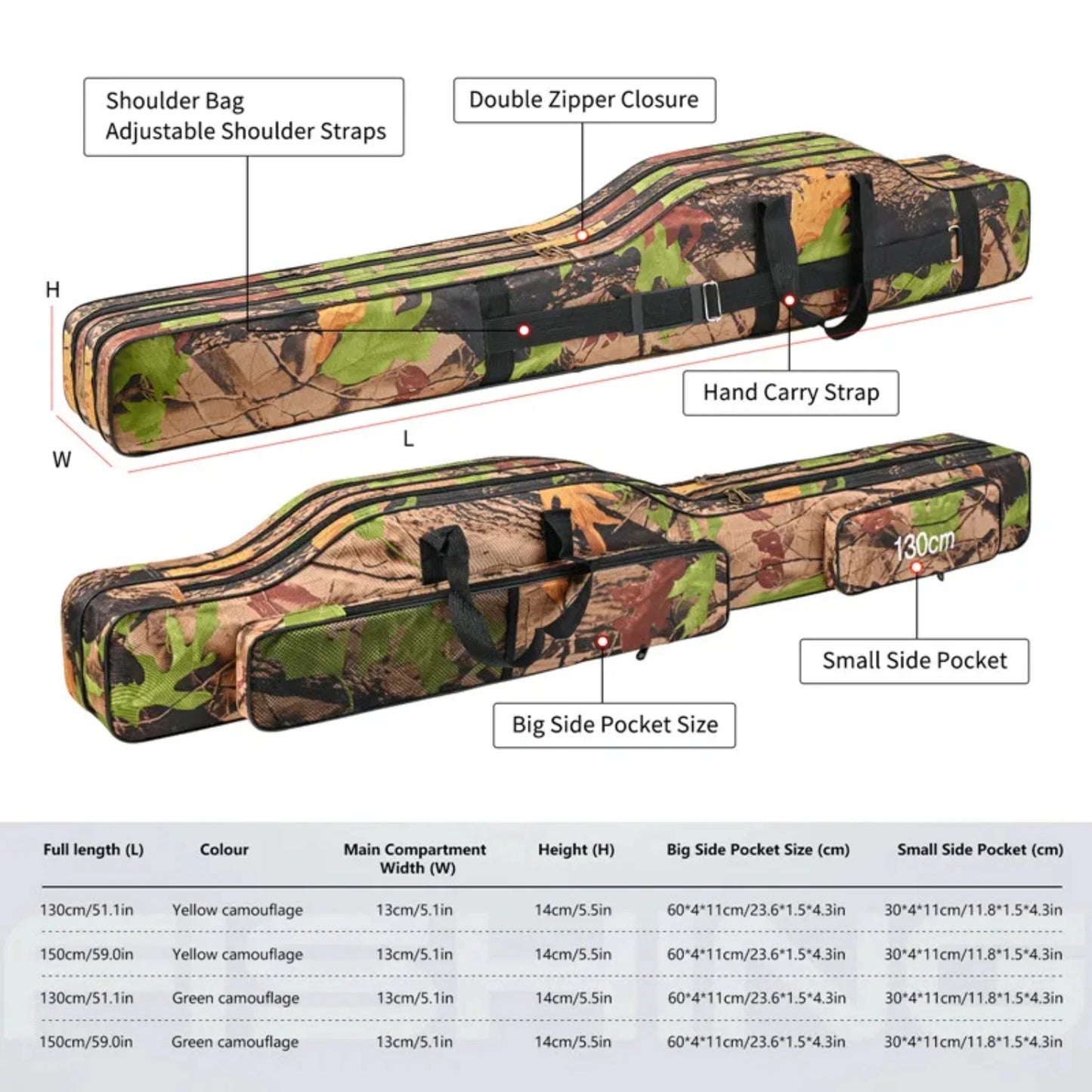1.3m 2-layer foldable large belly fishing rod h0lder
