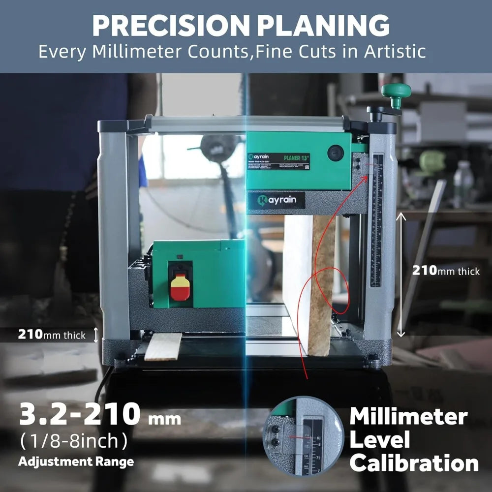 13-Inch Benchtop Thickness Planer for Woodworking