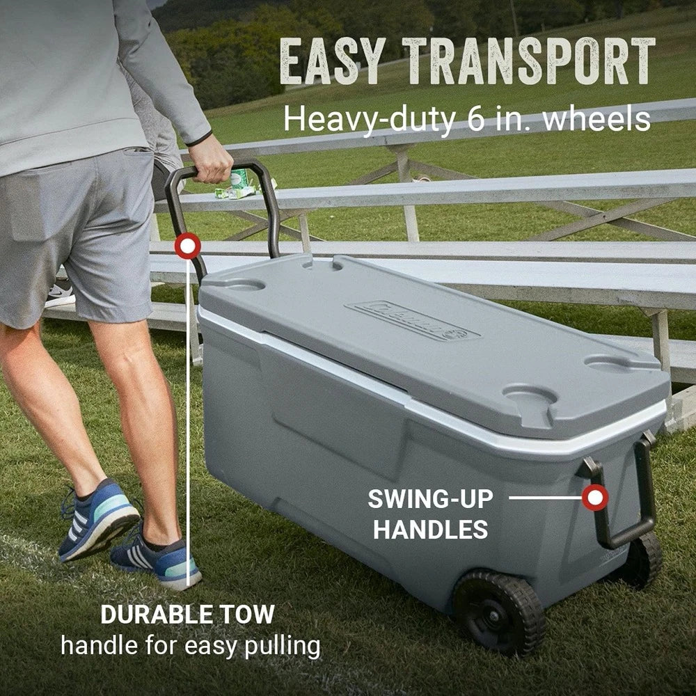 Leak-Proof Wheeled Cooler , Keeps Ice up to 5 Days