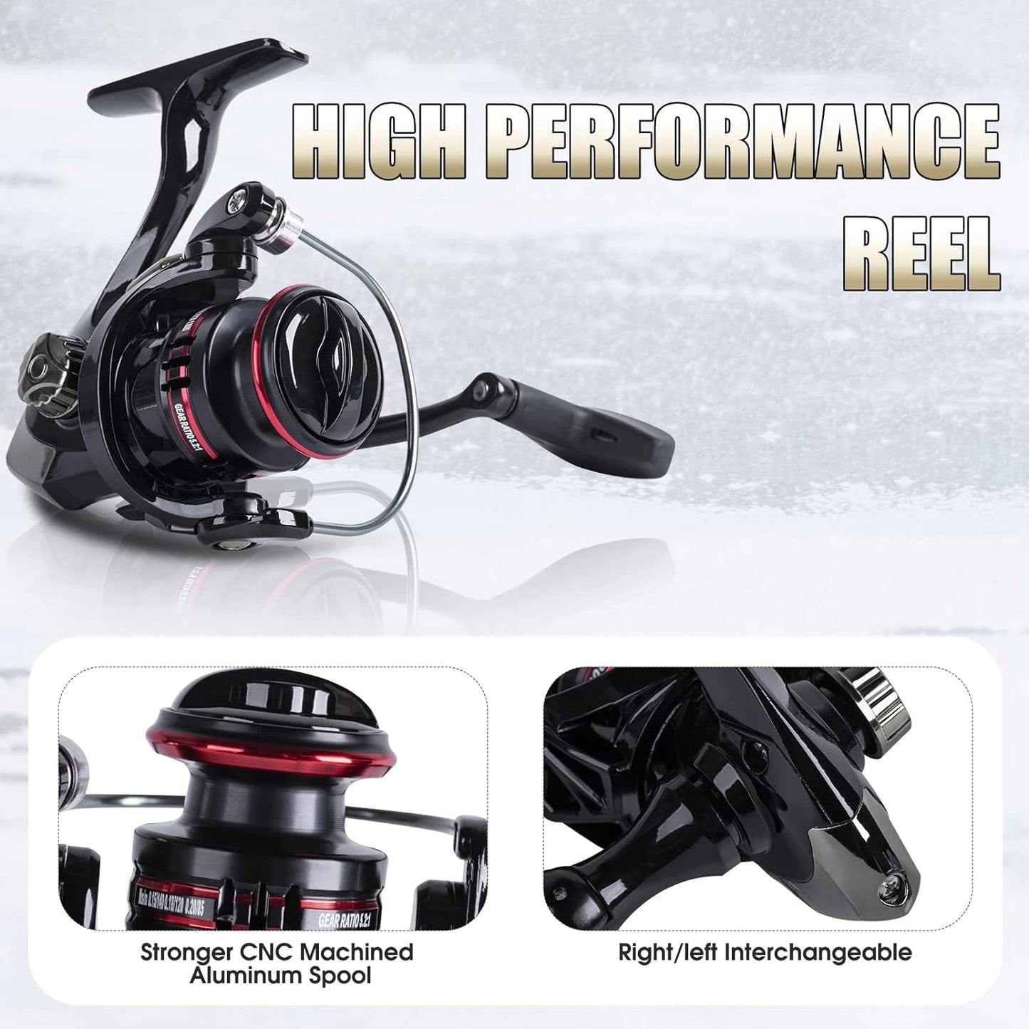 Red Ice Fishing Combo with High Visibility