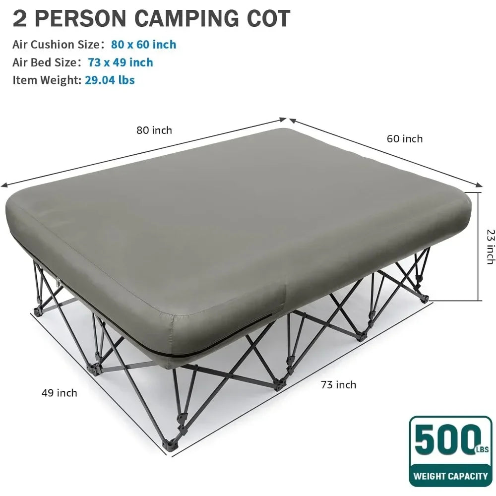 2 Person Camping Cot, with Inflatable Air Mattress