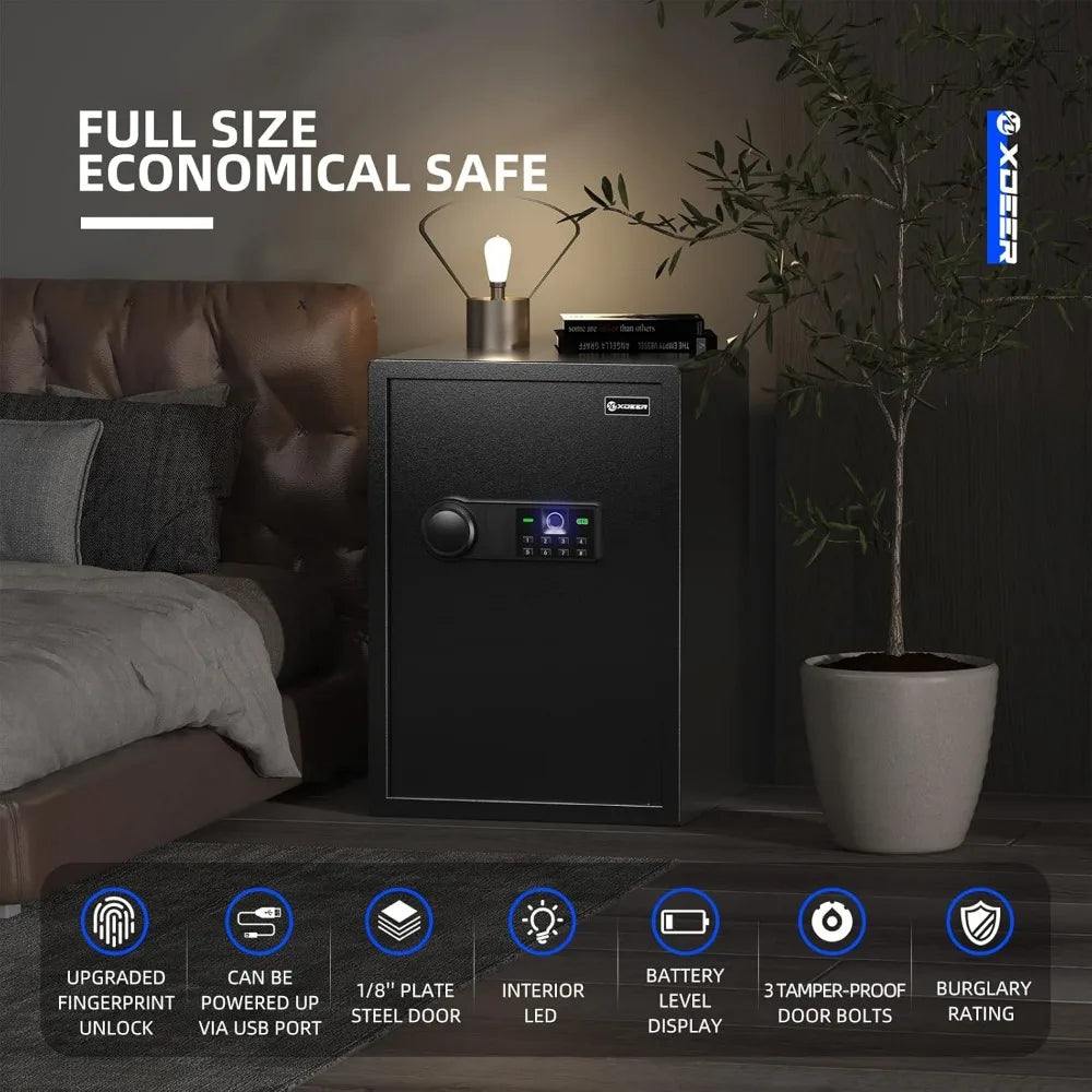 Gun Safe-Quick-Access Security Safe with Fingerprint Scanner