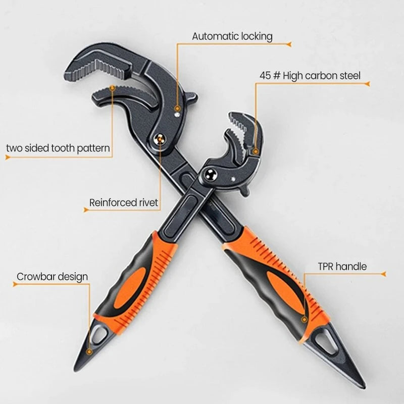 Adjustable Wrench, Large Opening Pipe Pliers