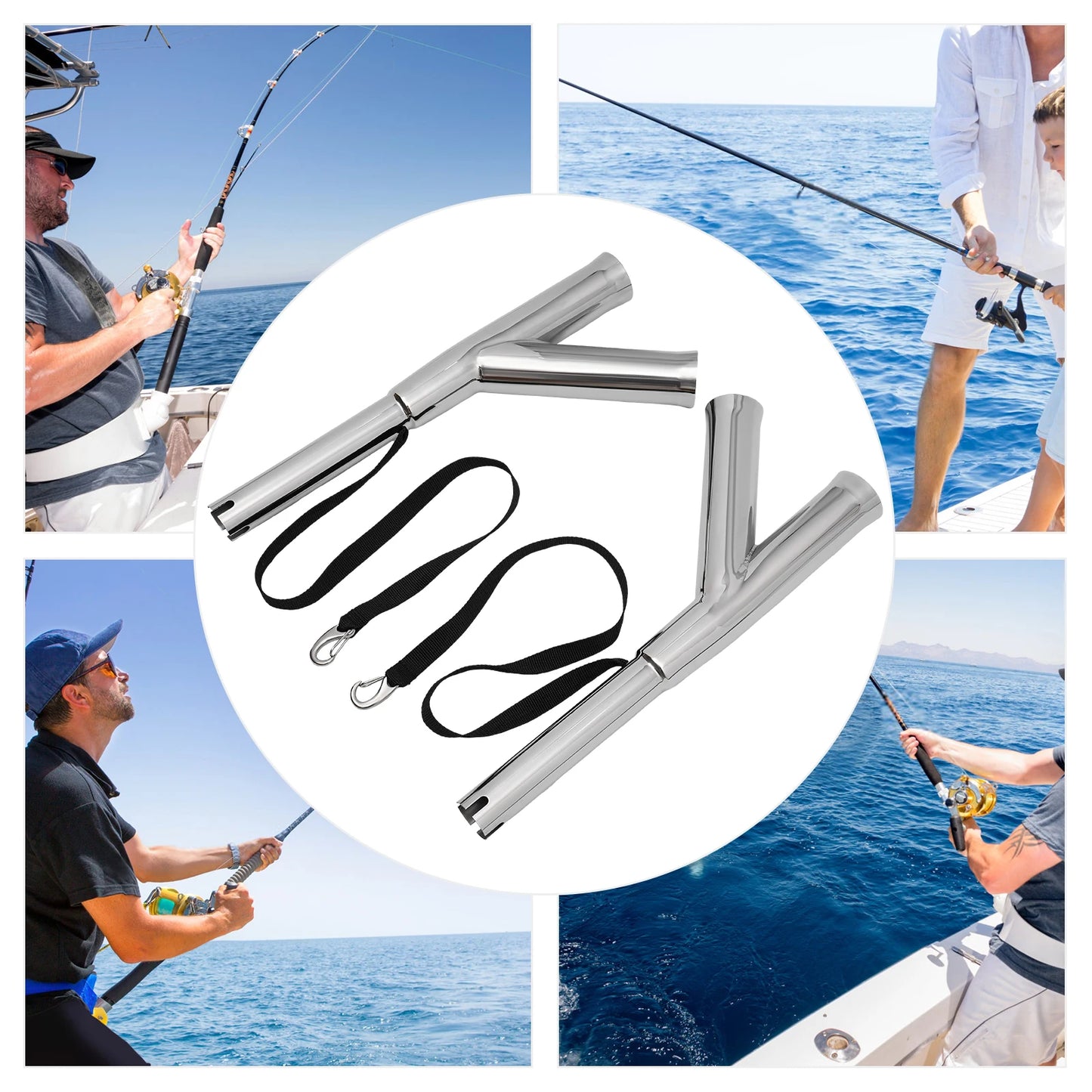 Pair of Boat Outrigger Rod Holders Adjustable