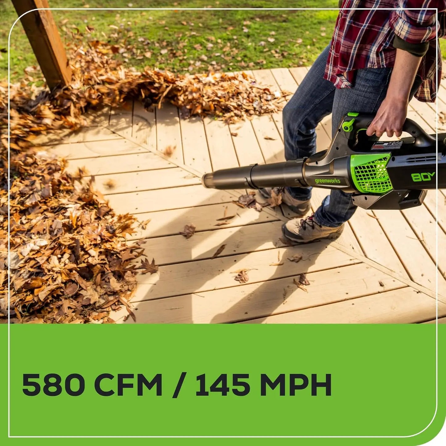80V Cordless Brushless Axial Leaf Blower, 2.5Ah Battery and Charger Included