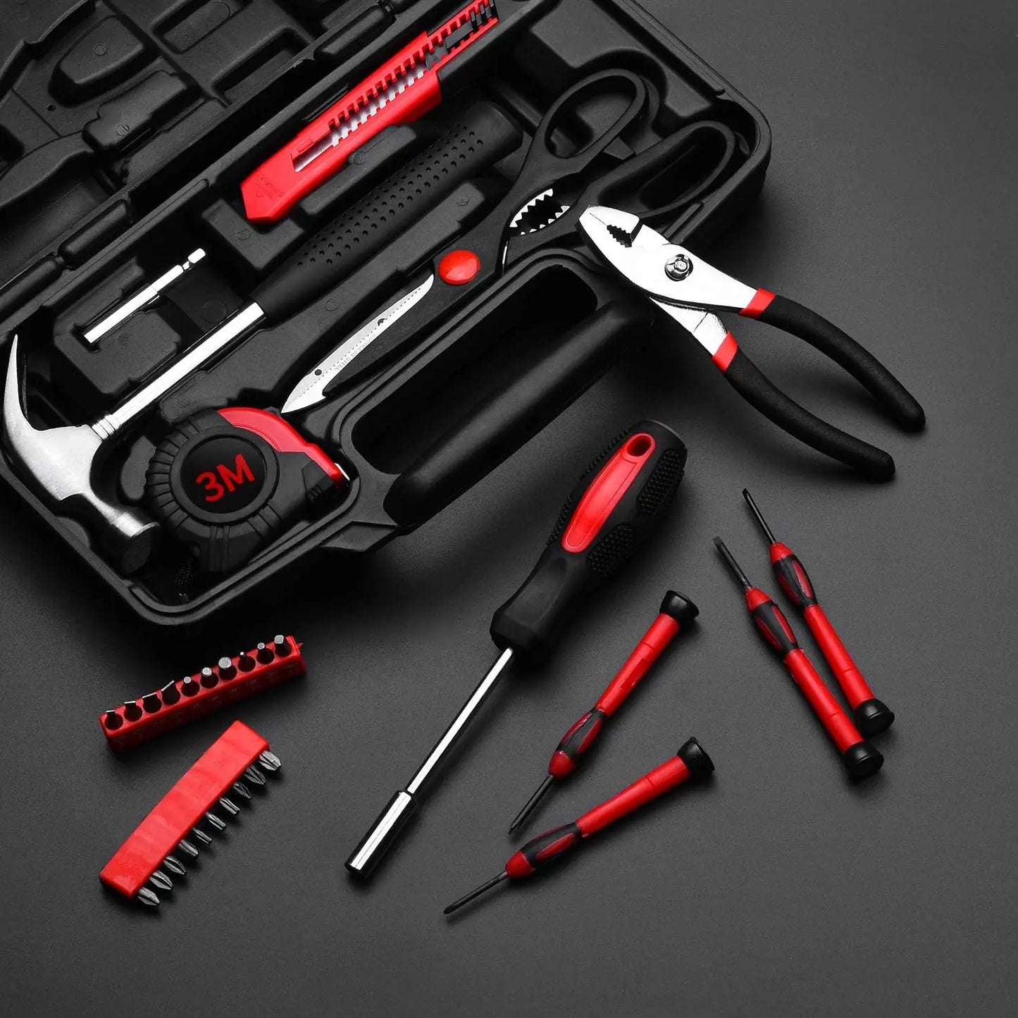 Small Basic Home Tool Set with Plastic Toolbox
