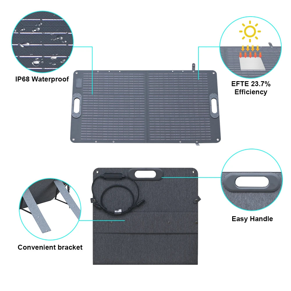 100W Solar Panel Complete Kit, Foldable 24V