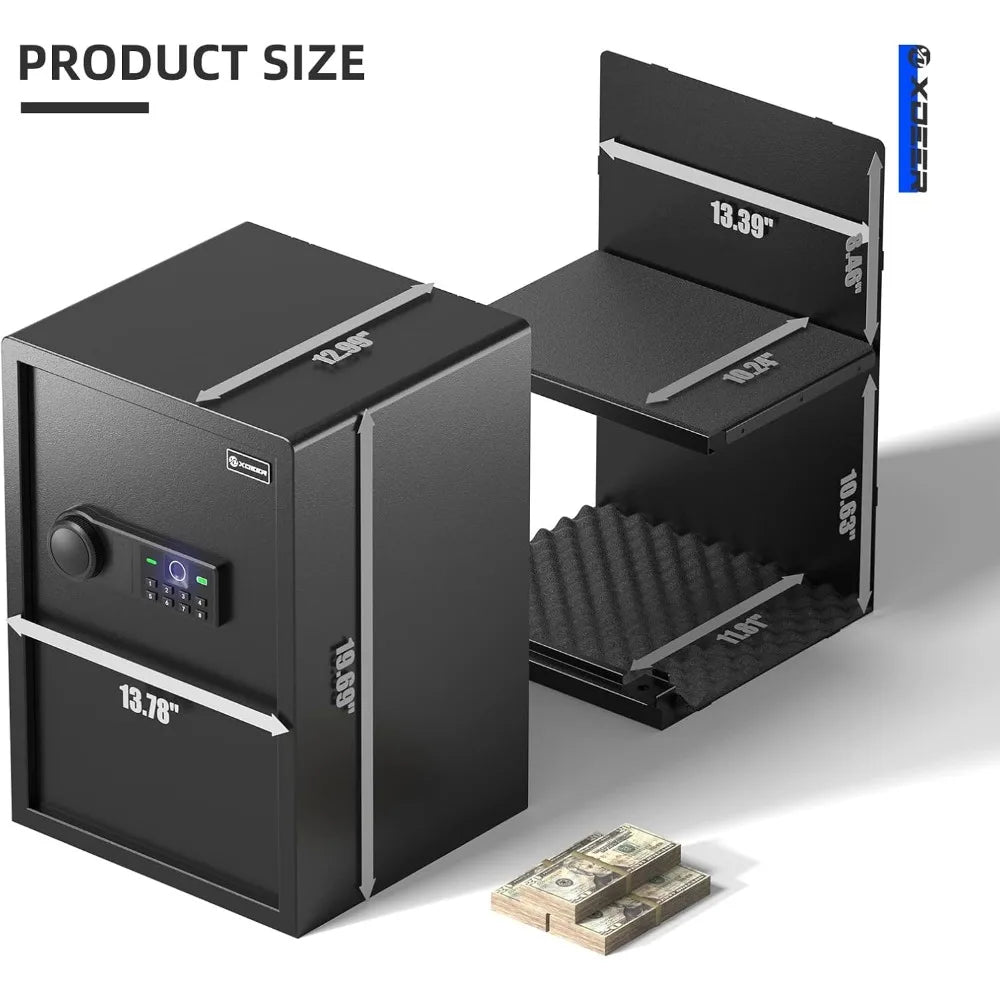 Gun Safe-Quick-Access Security Safe with Fingerprint Scanner