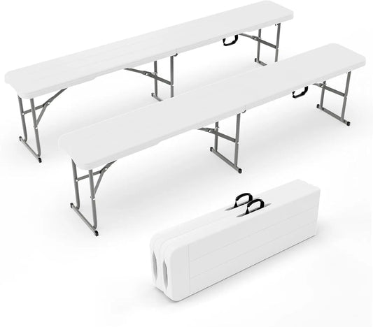 6 feet Plastic Folding Bench seats, Portable indoor/Outdoor