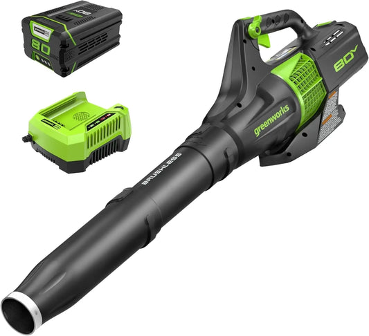 80V Cordless Brushless Axial Leaf Blower, 2.5Ah Battery and Charger Included