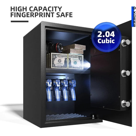 Gun Safe-Quick-Access Security Safe with Fingerprint Scanner