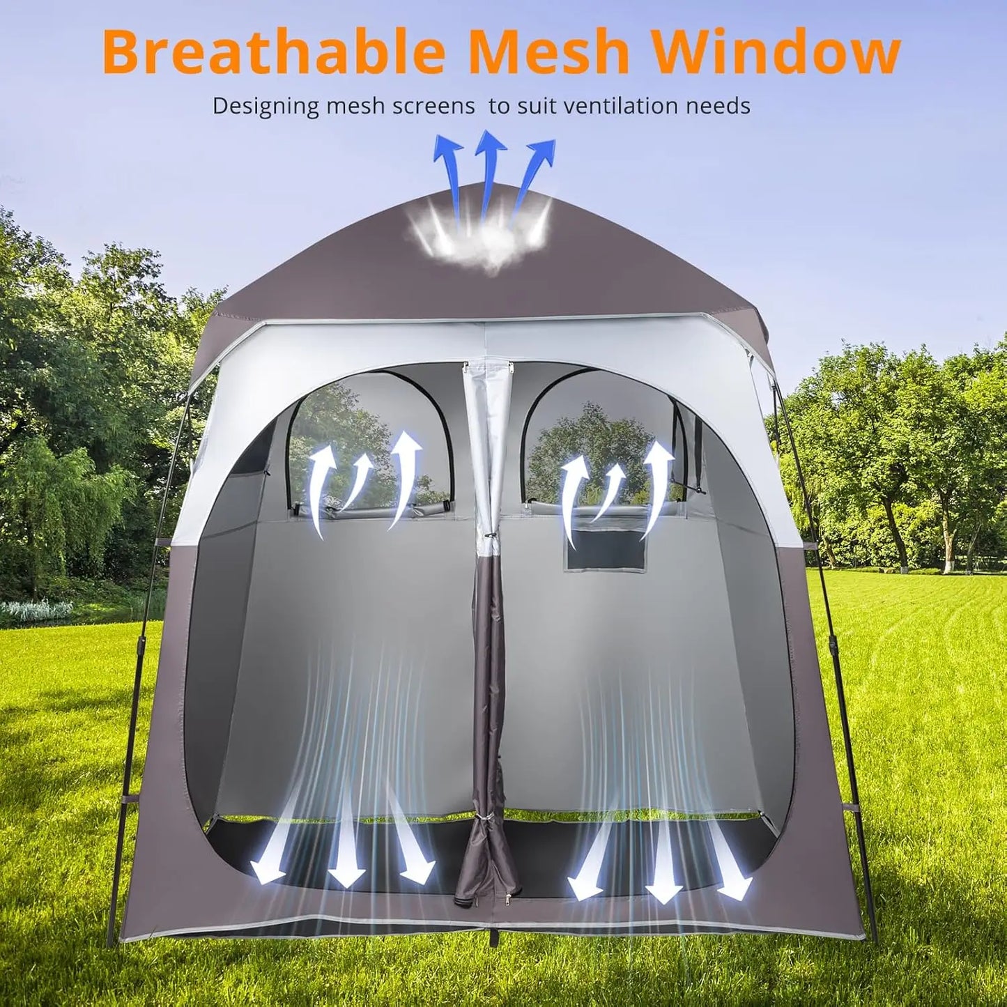 2 Room Shower,  Changing Room, portable Toilet Tent, With carry bag