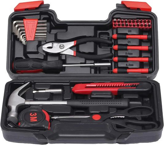 Small Basic Home Tool Set with Plastic Toolbox